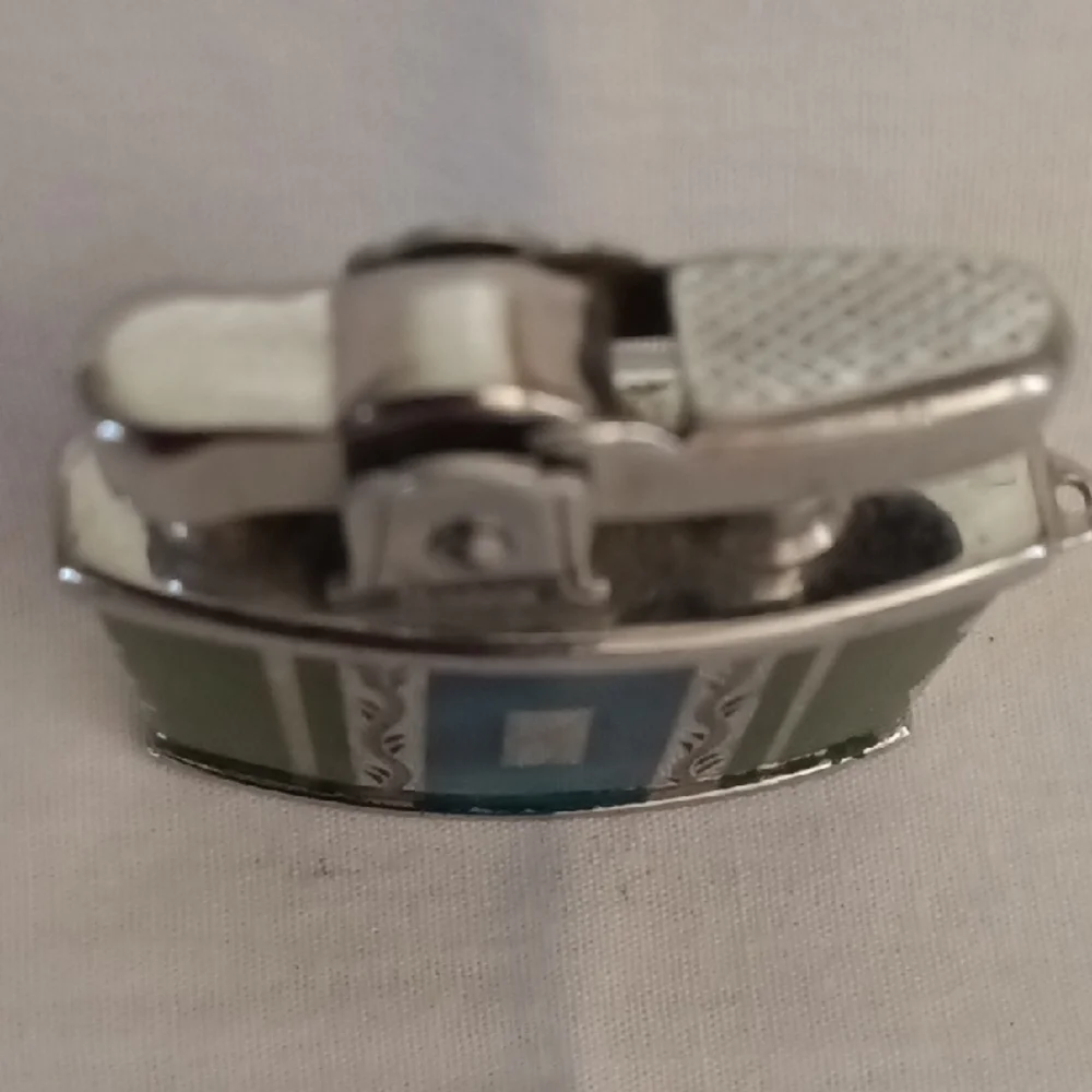 1950's Original Penguin Green and Blue Enamel Men's Table Lighter